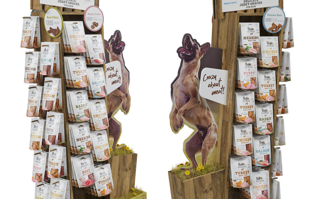 Ovčák Éro šílí v obchodech po Brit Meaty Jerky