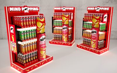 Ikonické brambůrky Pringles v nových regálech jen tak nepřehlédnete